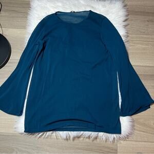 LAFAYETTE 148 NY Flare Sleeves Elegant Teal Women's Top